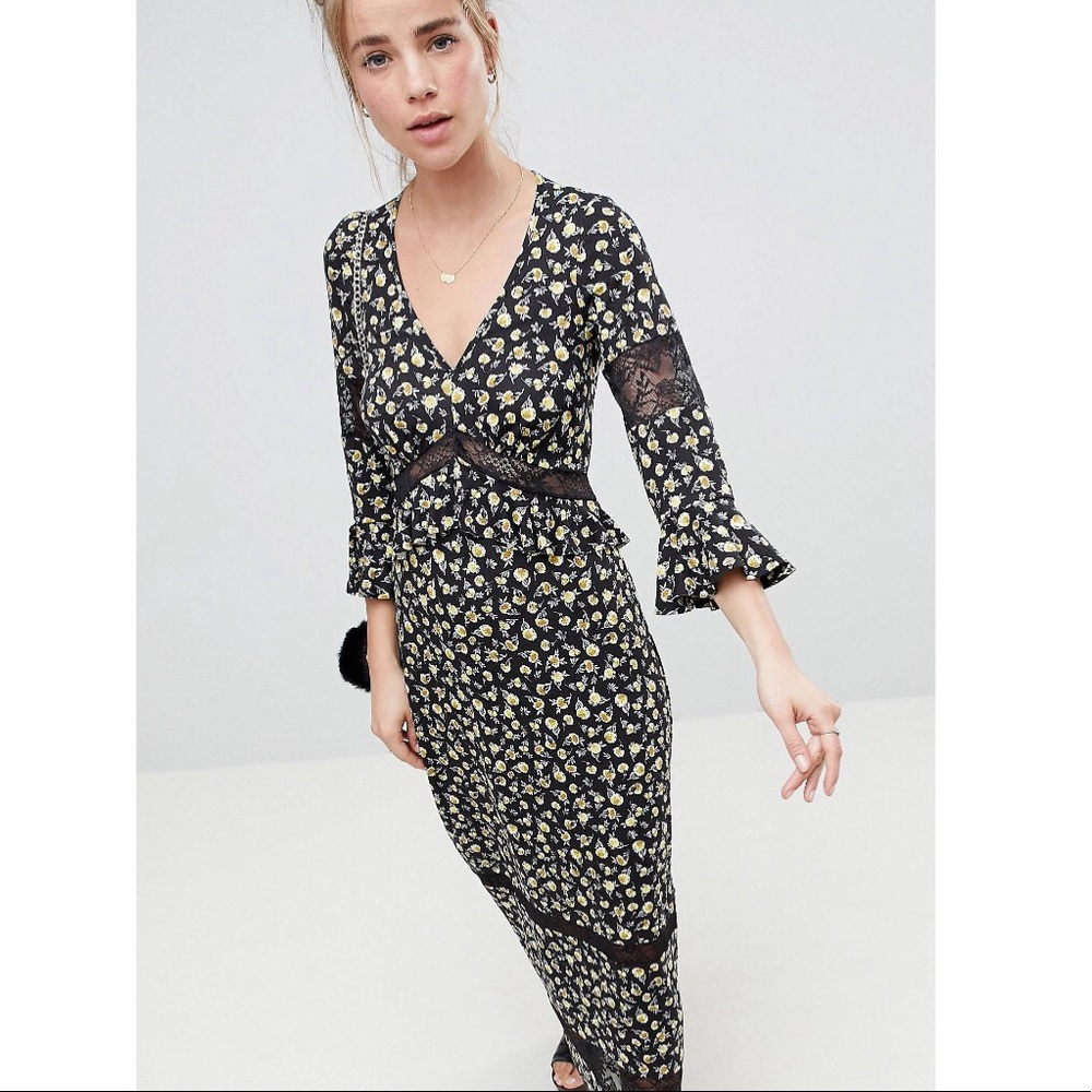 ASOS maxi tea dress with lace inserts.
